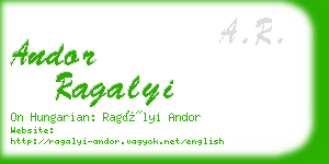 andor ragalyi business card